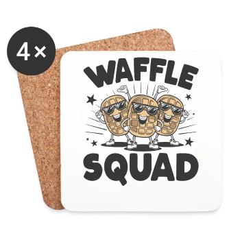 Waffle Squad Waffles Waffle Funny Pastry - Coasters (set of 4) - white - Front