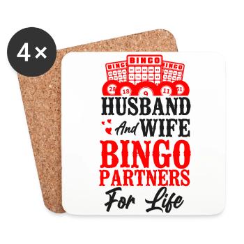 Bingo Player Husband Wife Marriage - Untersetzer (4er-Set) - Weiß - Vorne