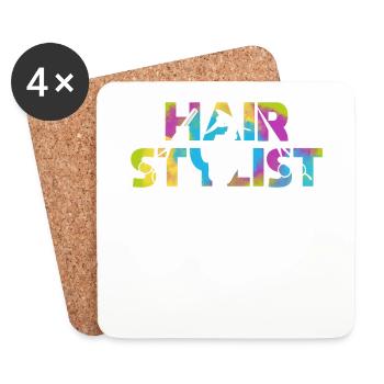 Frisörin Haarstylist Friseursalon Barber Friseurim - Untersetzer (4er-Set) - Weiß - Vorne