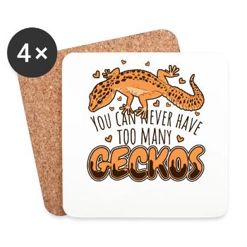 Man kann nie zu viele Geckos Gekkota Schopfe haben - Untersetzer (4er-Set) - Weiß - Vorne