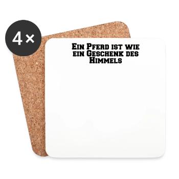 Riding - A horse is like a gift from - Coasters (set of 4) - white - Front