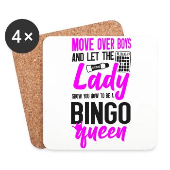Joueur de bingo fille femme se déplacer - Dessous de verre (lot de 4) - blanc - Devant
