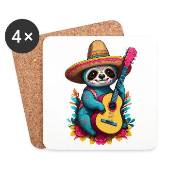 Faultier Mexikanischer Mariachi Musik Fiesta - Untersetzer (4er-Set) - Weiß - Vorne