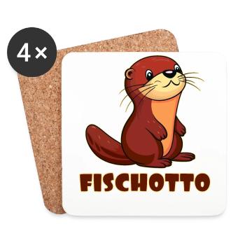 Otto Name, tenue Fischotto pour le jour du nom avec le nom - Dessous de verre (lot de 4) - blanc - Devant