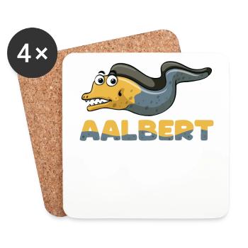 Albert Name, Aalbert Outfit zum Namenstag mit - Untersetzer (4er-Set) - Weiß - Vorne