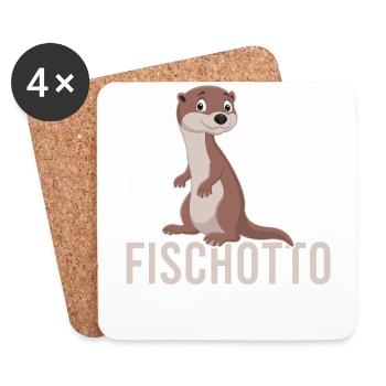 Otto Name, tenue Fischotto pour le jour du nom avec le nom - Dessous de verre (lot de 4) - blanc - Devant