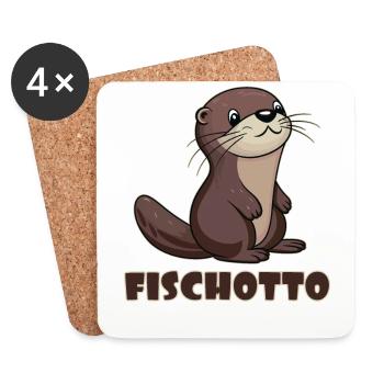 Otto Name, tenue Fischotto pour le jour du nom avec le nom - Dessous de verre (lot de 4) - blanc - Devant