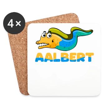 Albert Name, Aalbert Outfit zum Namenstag mit - Untersetzer (4er-Set) - Weiß - Vorne