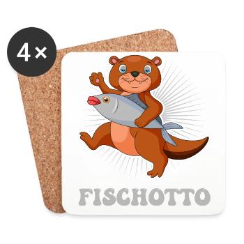 Otto Name, tenue Fischotto pour le jour du nom avec le nom - Dessous de verre (lot de 4) - blanc - Devant