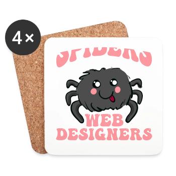 Tarantula Terrarium Amphibian Spider - Coasters (set of 4) - white - Front