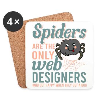 Tarantula Terrarium Amphibian Spider - Coasters (set of 4) - white - Front