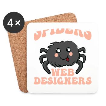 Tarantula Terrarium Amphibian Spider - Coasters (set of 4) - white - Front