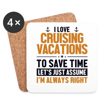 Vacances en croisière Supposons que j’ai raison Croisière - Dessous de verre (lot de 4) - blanc - Devant