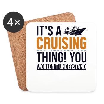 C’est un truc de croisière Bateau de croisière Passangers - Dessous de verre (lot de 4) - blanc - Devant