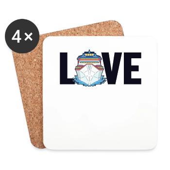 Love Cruise Ship Passenger Ship Passangers Cruise - Coasters (set of 4) - white - Front