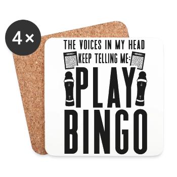 Joueur de bingo Les voix dans ma tête - Dessous de verre (lot de 4) - blanc - Devant