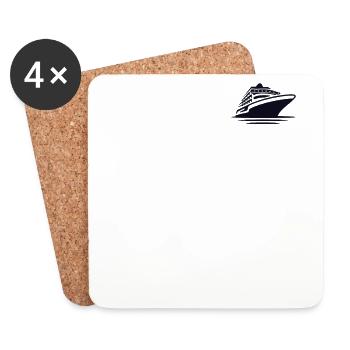 Cruising Ship Logo Emblem Cruise Ship Cruise - Coasters (set of 4) - white - Front