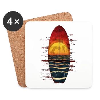 Sunset Surfer Experience - Coasters (set of 4) - white - Front