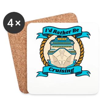 Je préfère être en croisière vacances - Dessous de verre (lot de 4) - blanc - Devant