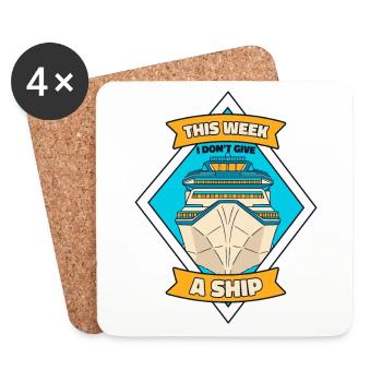 Cette semaine, je ne donne pas de croisière en bateau - Dessous de verre (lot de 4) - blanc - Devant