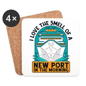 J’adore l’odeur d’une croisière en bateau de croisière dans un nouveau port - Dessous de verre (lot de 4) - blanc - Devant