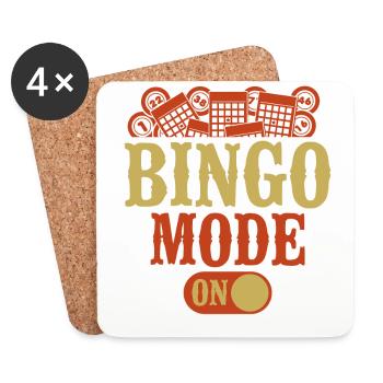 Joueur de bingo Mode bingo activé - Dessous de verre (lot de 4) - blanc - Devant