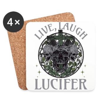 Live Love Lucifer Goth Festival Death Metal - Coasters (set of 4) - white - Front