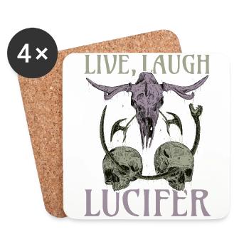 Live Love Lucifer Goth Festival Death Metal - Coasters (set of 4) - white - Front