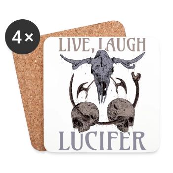 Live Love Lucifer Goth Festival Death Metal - Coasters (set of 4) - white - Front