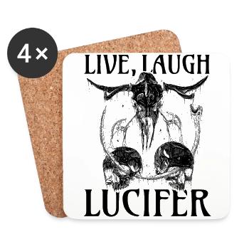Live Love Lucifer Goth Festival Death Metal - Coasters (set of 4) - white - Front