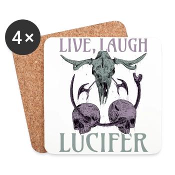 Live Love Lucifer Goth Festival Death Metal - Coasters (set of 4) - white - Front