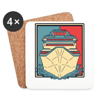 Cruise Ship Passenger Ship Cruising Crew Cruise - Coasters (set of 4) - white - Front