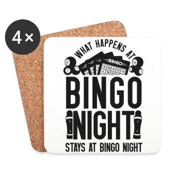 Joueur de bingo : que se passe-t-il au bingo ? - Dessous de verre (lot de 4) - blanc - Devant
