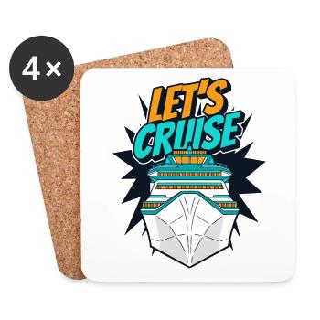 Let's Cruise Cruise Ship Cruising Crew Cruise - Coasters (set of 4) - white - Front