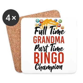 Bingo Player Grandma Full-Time - Coasters (set of 4) - white - Front