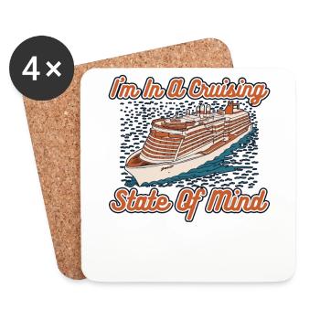 I'm In A Cruising State Of Mind Cruise Ship - Coasters (set of 4) - white - Front