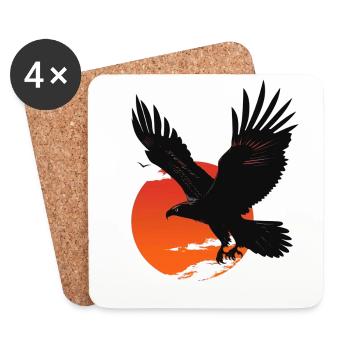Kraftvoller Adler Im Sonnenuntergang - Untersetzer (4er-Set) - Weiß - Vorne