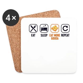 Manger Dormir Manger plus Gouda Répéteur Maker Queso Gouda - Dessous de verre (lot de 4) - blanc - Devant
