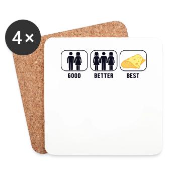 Gut Besser Bester Gouda Käsehändler Hersteller Queso - Untersetzer (4er-Set) - Weiß - Vorne