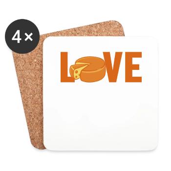 Gouda Liebe Queso Käsehändler Hersteller Liebhaber Gouda - Untersetzer (4er-Set) - Weiß - Vorne