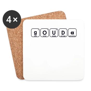 Gouda Tableau Périodique Des Eléments Maker Queso - Dessous de verre (lot de 4) - blanc - Devant