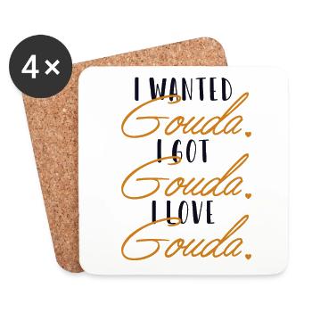 Gouda Liebe Queso Käsehändler Hersteller Liebhaber Gouda - Untersetzer (4er-Set) - Weiß - Vorne