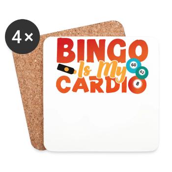 Joueur de bingo Le bingo est mon cardio - Dessous de verre (lot de 4) - blanc - Devant