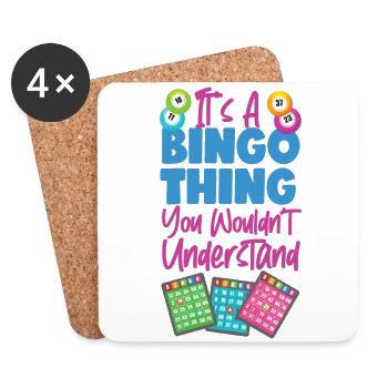 Joueur de bingo C’est un truc de bingo - Dessous de verre (lot de 4) - blanc - Devant