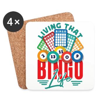 Joueur de bingo vivant ce bingo - Dessous de verre (lot de 4) - blanc - Devant
