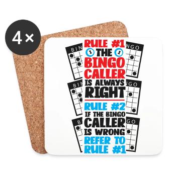 Bingo Player Rule #1 The Bingo - Coasters (set of 4) - white - Front