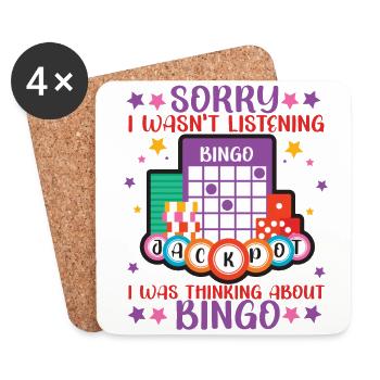 Bingo Player Sorry I Wasn't - Coasters (set of 4) - white - Front