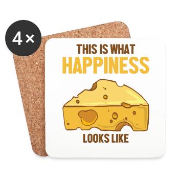 Voici à quoi ressemble le bonheur Maker Queso - Dessous de verre (lot de 4) - blanc - Devant