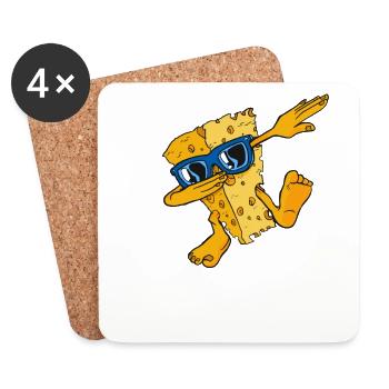 Dabbing Gouda Maker Queso Cheesemonger Lover - Dessous de verre (lot de 4) - blanc - Devant