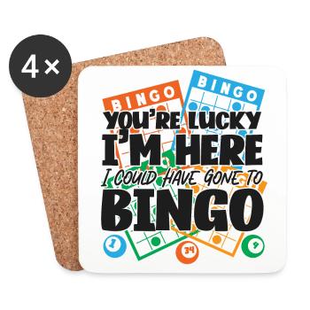 Bingo Player You're Lucky I'm Here - Untersetzer (4er-Set) - Weiß - Vorne